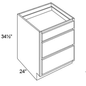 SW - 3 Drawer Base Cabinet