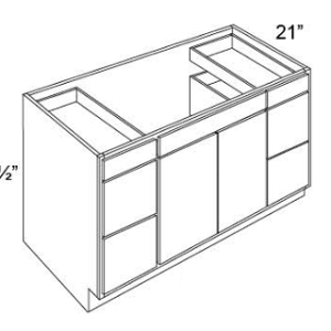 SG - Center Sink Vanity, Two Drawers Each Side Of Center