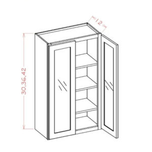 SW – Double Glass Door Wall Cabinet